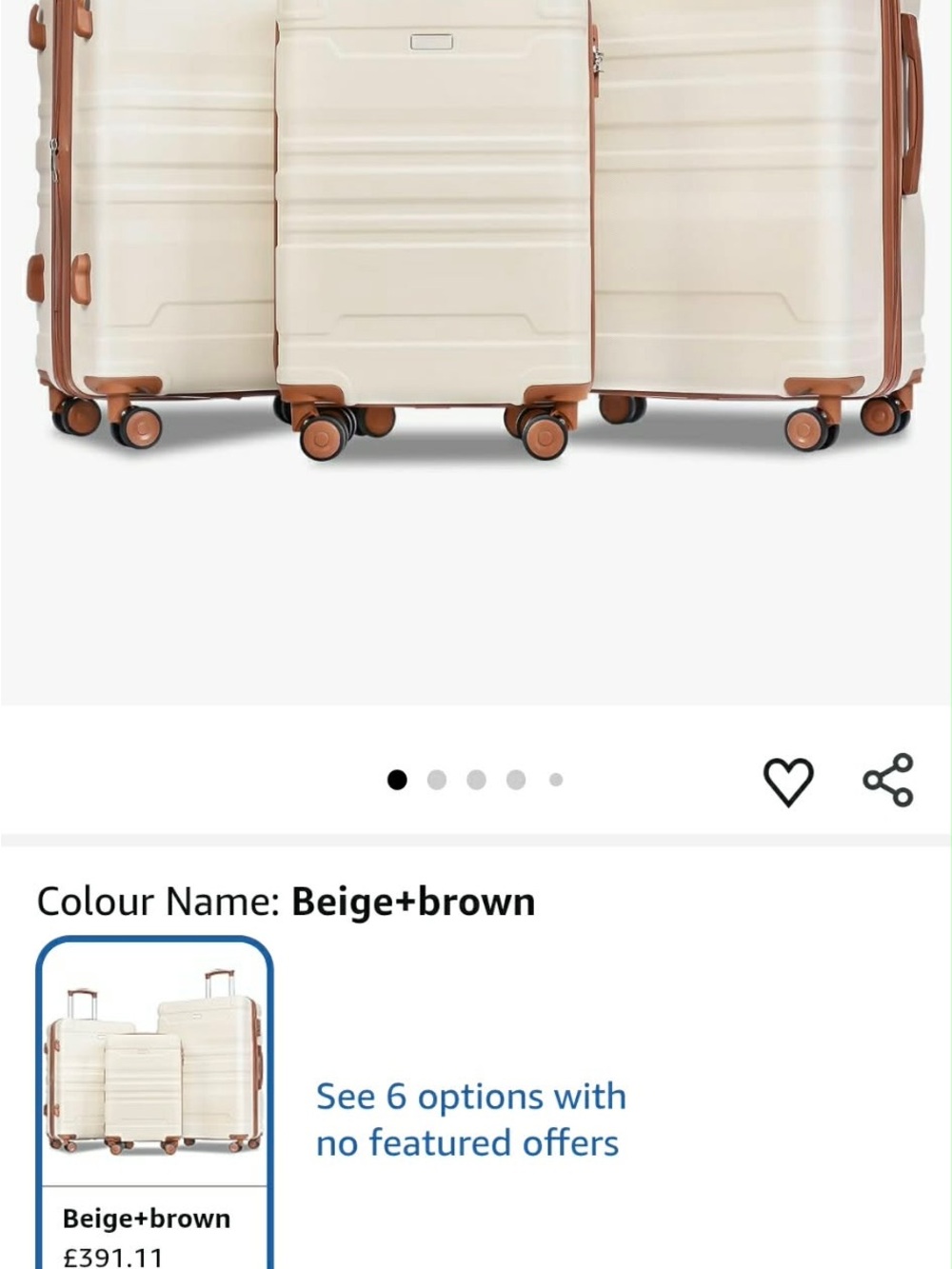 Cream and Brown Hardshell Carry-On Suitcase - Sleek Travel Spinner